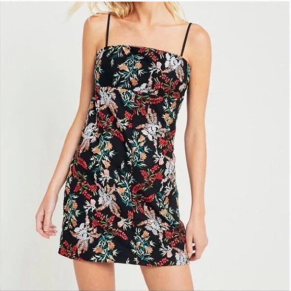 Urban Outfitters Black Floral Mini Dress